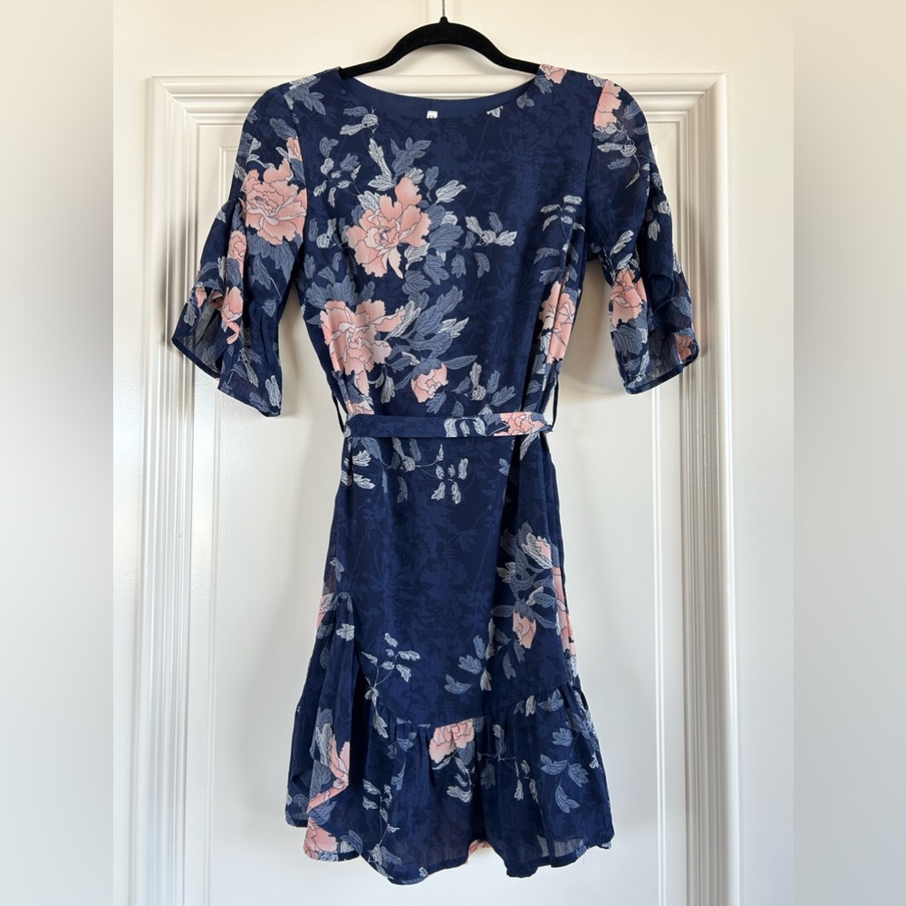 Indikah Navy FLoral Dress